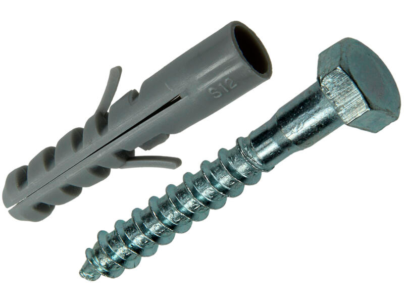 Plug + Houtdraadbout Polyeth 2 St 12 mm 10x70 mm