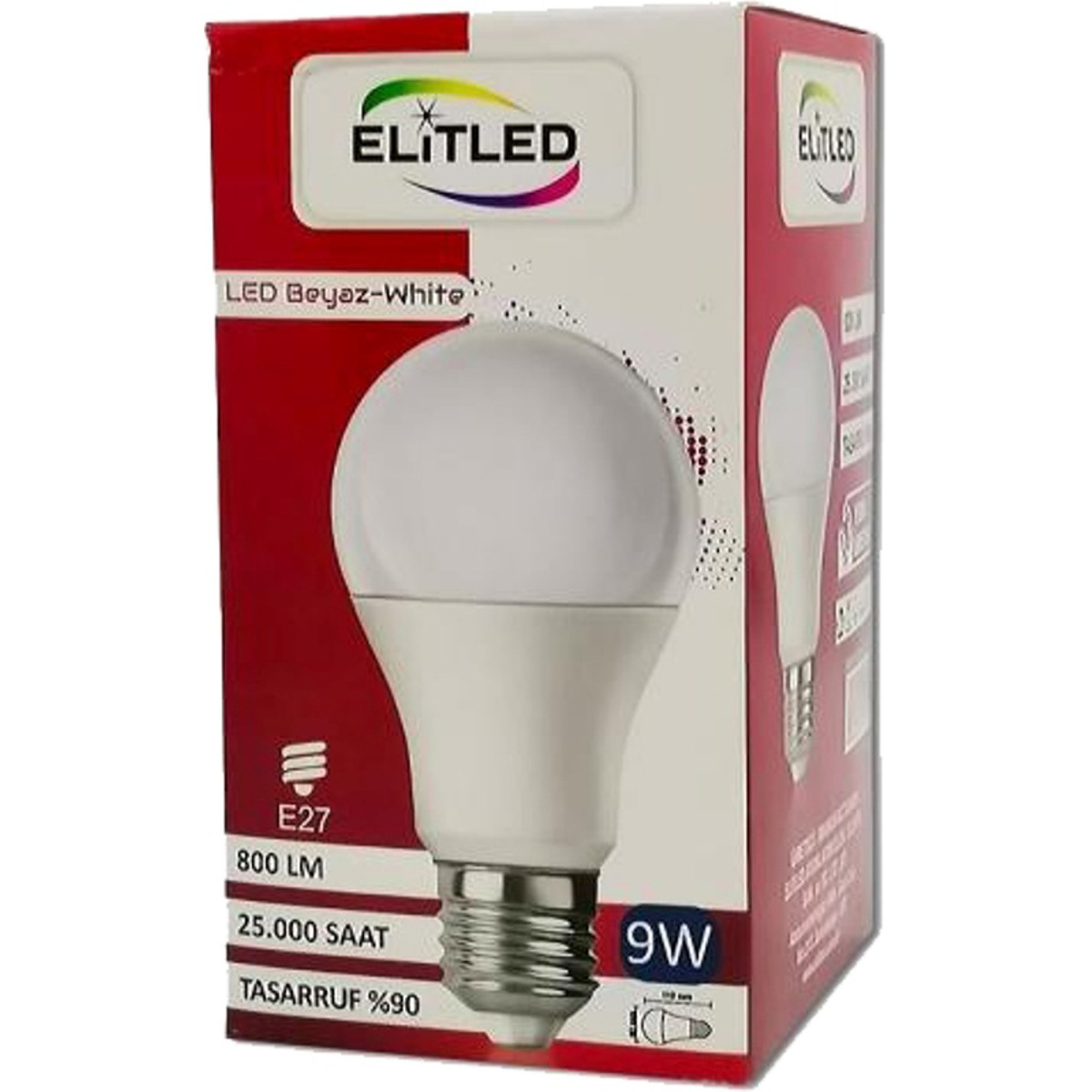 Promo Led Bollamp E27 9w 6500k