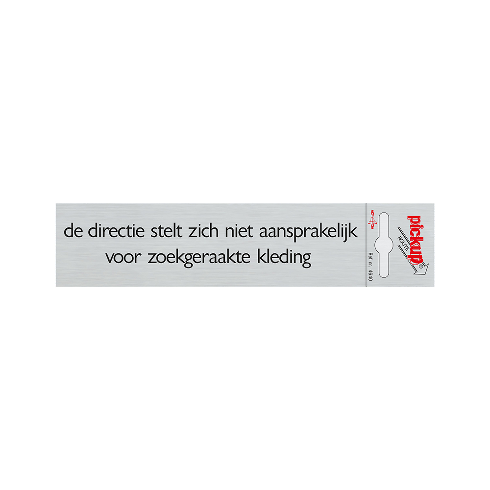 Route Alulook 164x44 Directie Niet Aansprakelijk