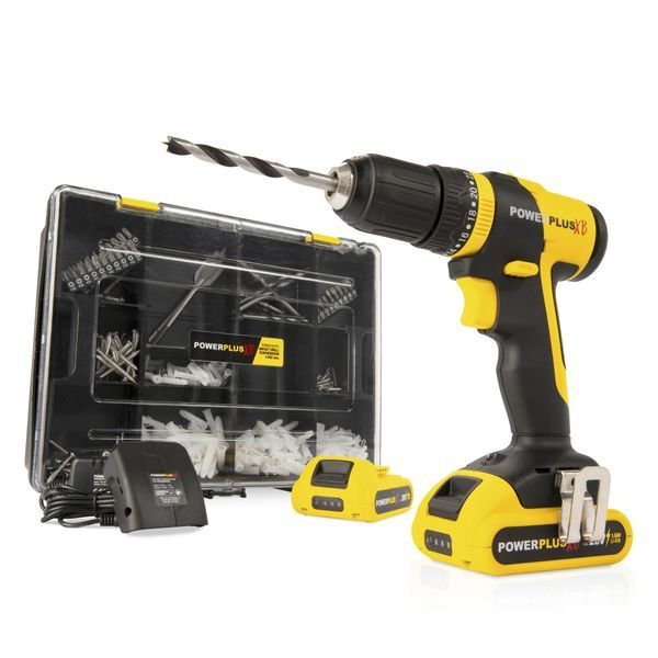 Schroef / Klopboormachine Set 20v +2 Batterij + Lader