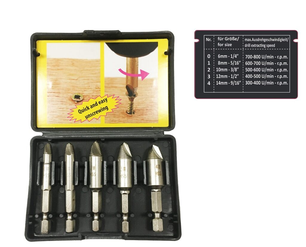 Schroefuitdraaiset 5x voor 6-14 mm