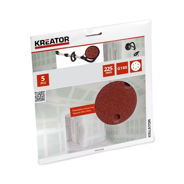 Schuurpapier Gipsplaat Rond Ø 225 mm - K180 - 5 St.