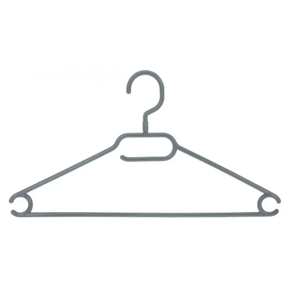 Set 10 Kleerhangers + Draaibare Haak Wit/zwart