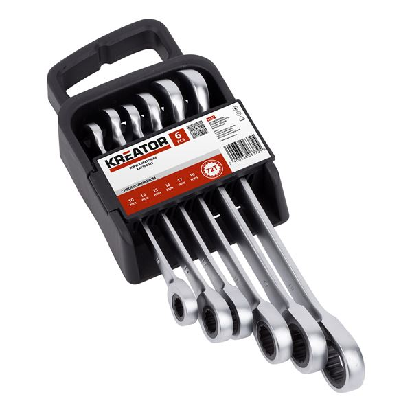 Sleutel Set 10-19 mm Steek Ratel Sleutel 6st