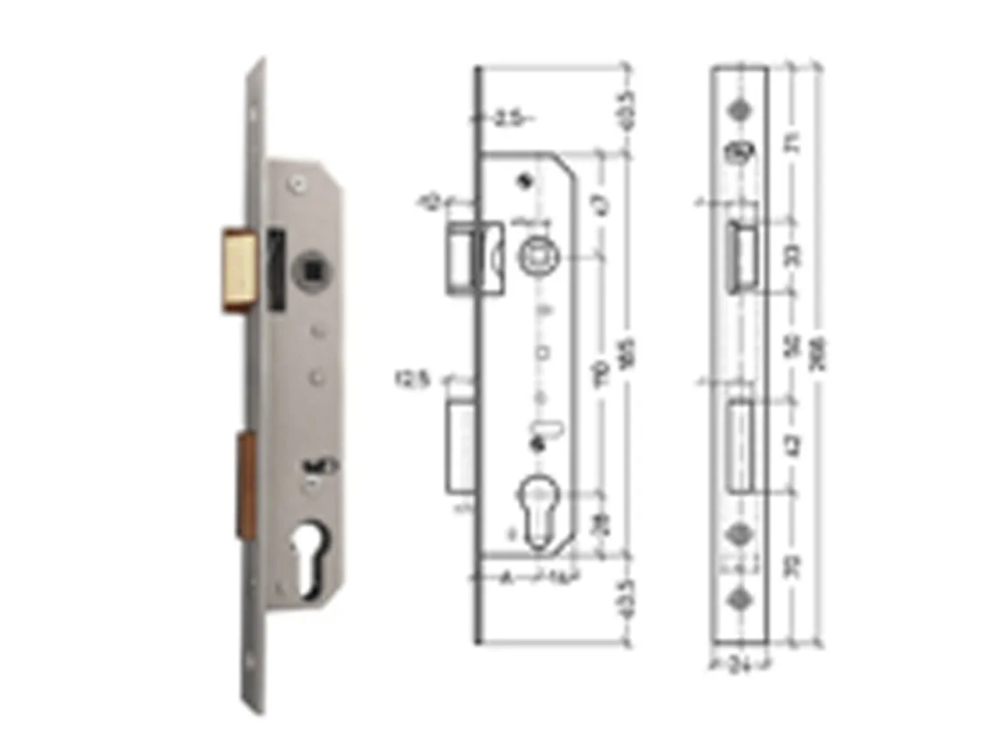 Smal Cilinderslot, Meco, Links 110x23mm
