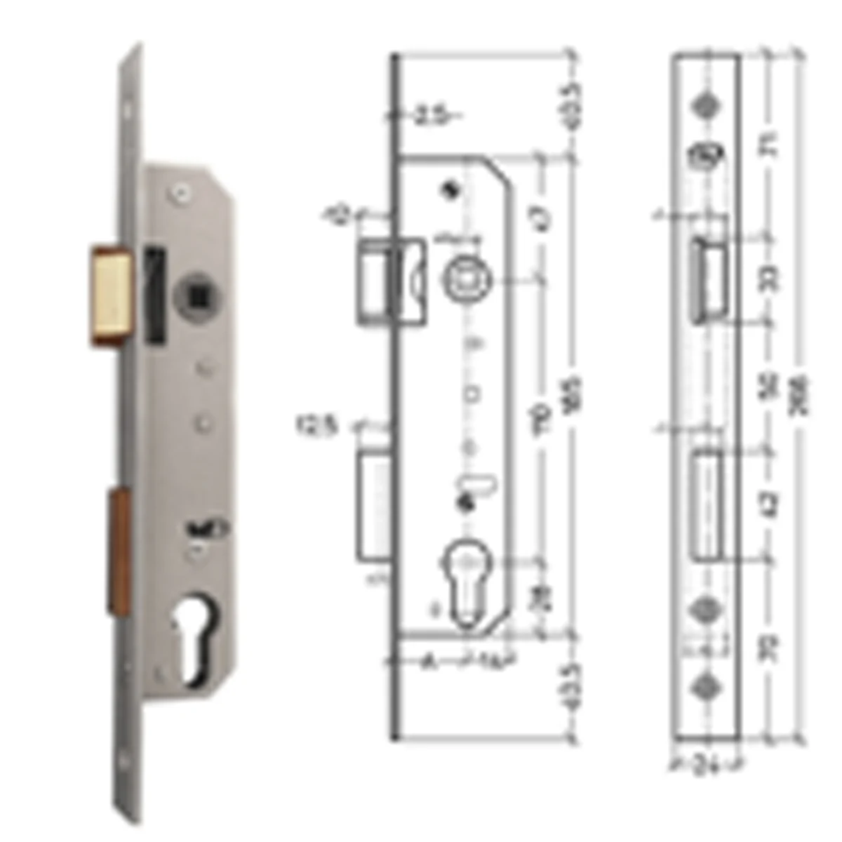 Smaldeurslot Meco Links 110x30 Rechts