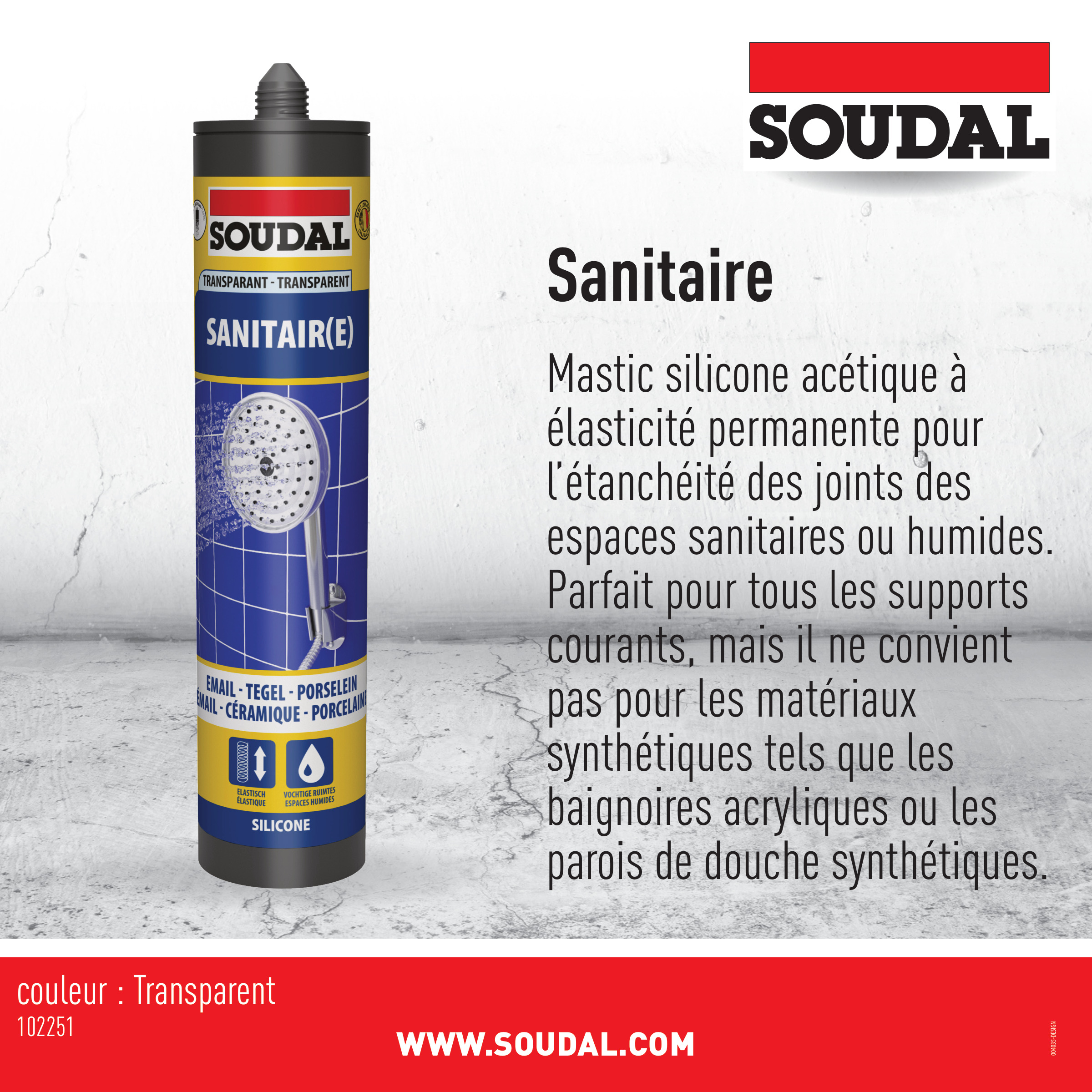 Soudal Sanitair Silicone Transparant
