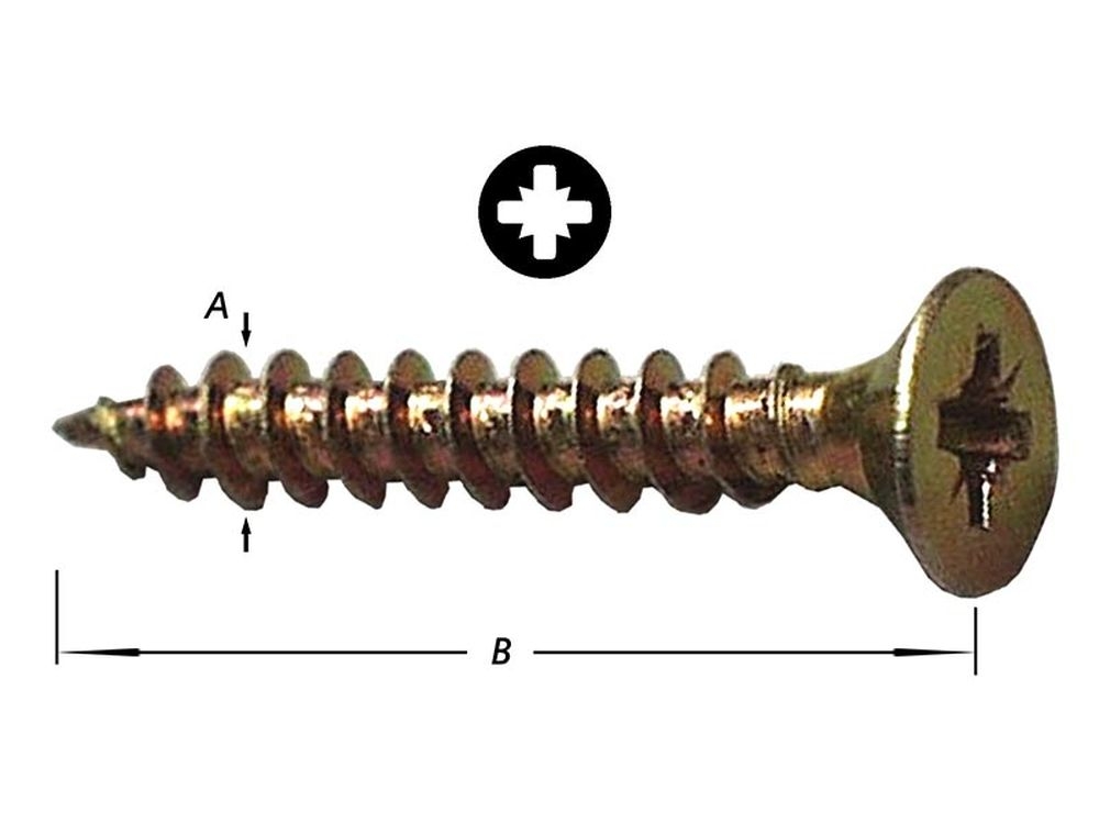 Spaanplaatschroeven Platte Kop 3,5 X 25 mm