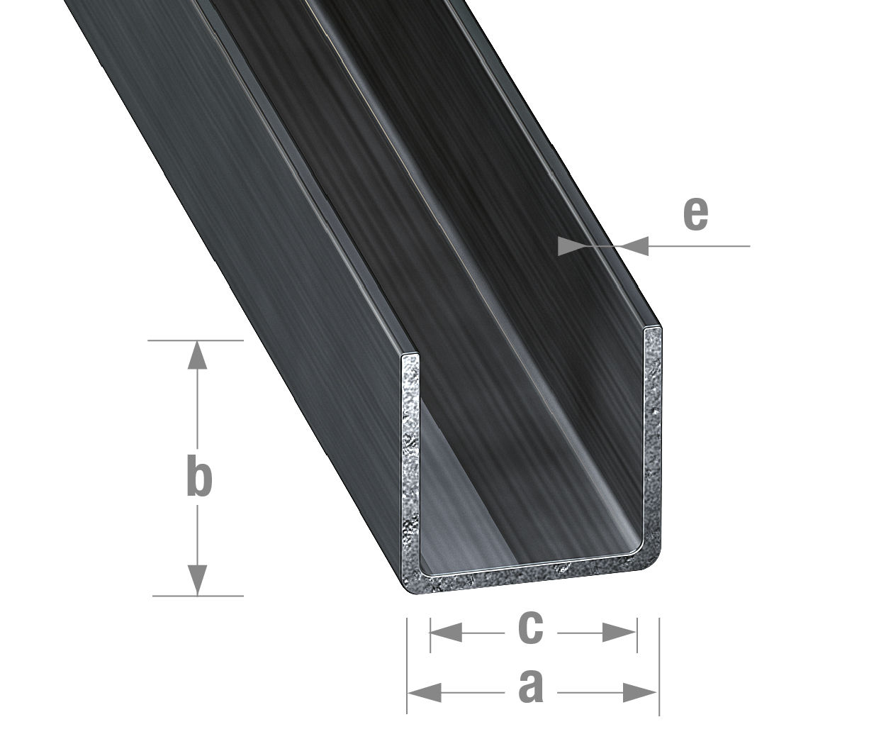U-Profiel Staal Koud Gewalst 10x10x10x1mm 1 m