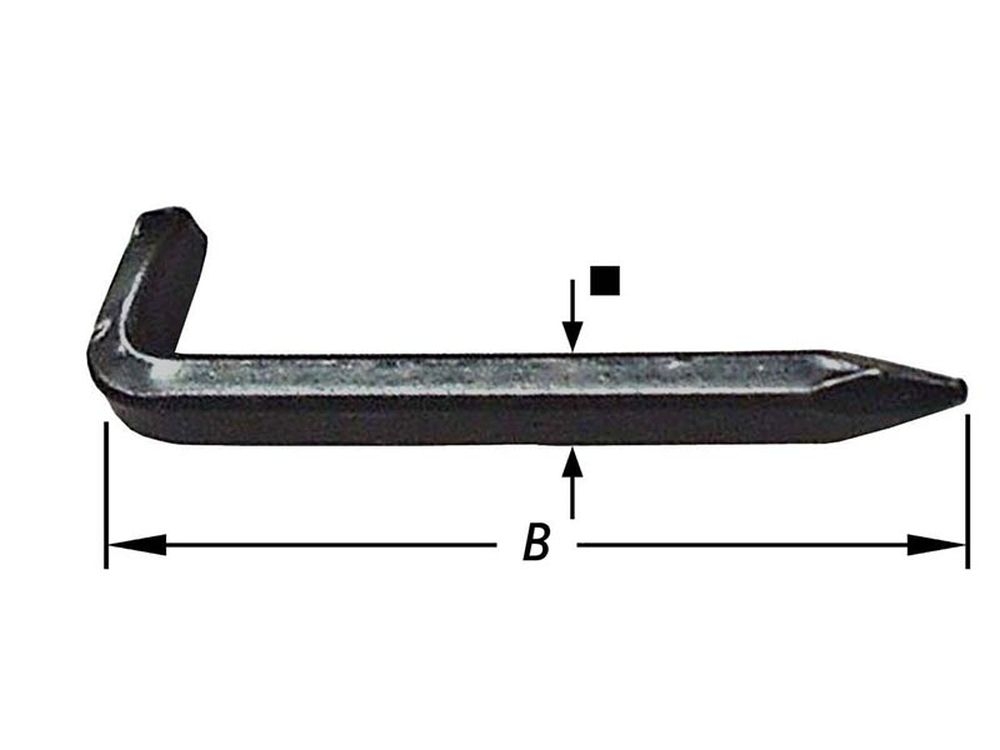 Stalen Krammen, Vierkant 2 X 25 mm
