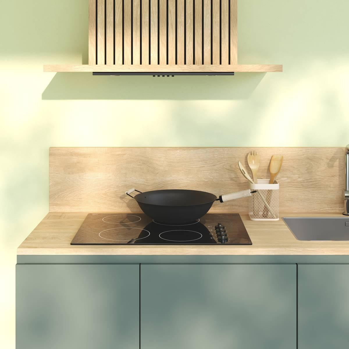 Stalen Wok 35 cm met Houten Handvat