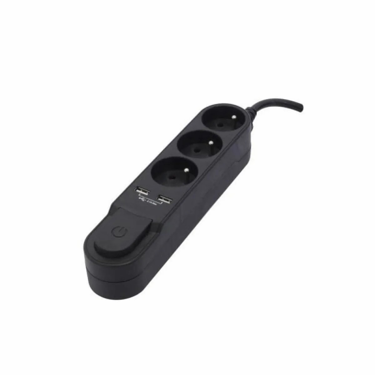 Stekkerblok Zwart 3x16a + 2 X Usb 1.5 m