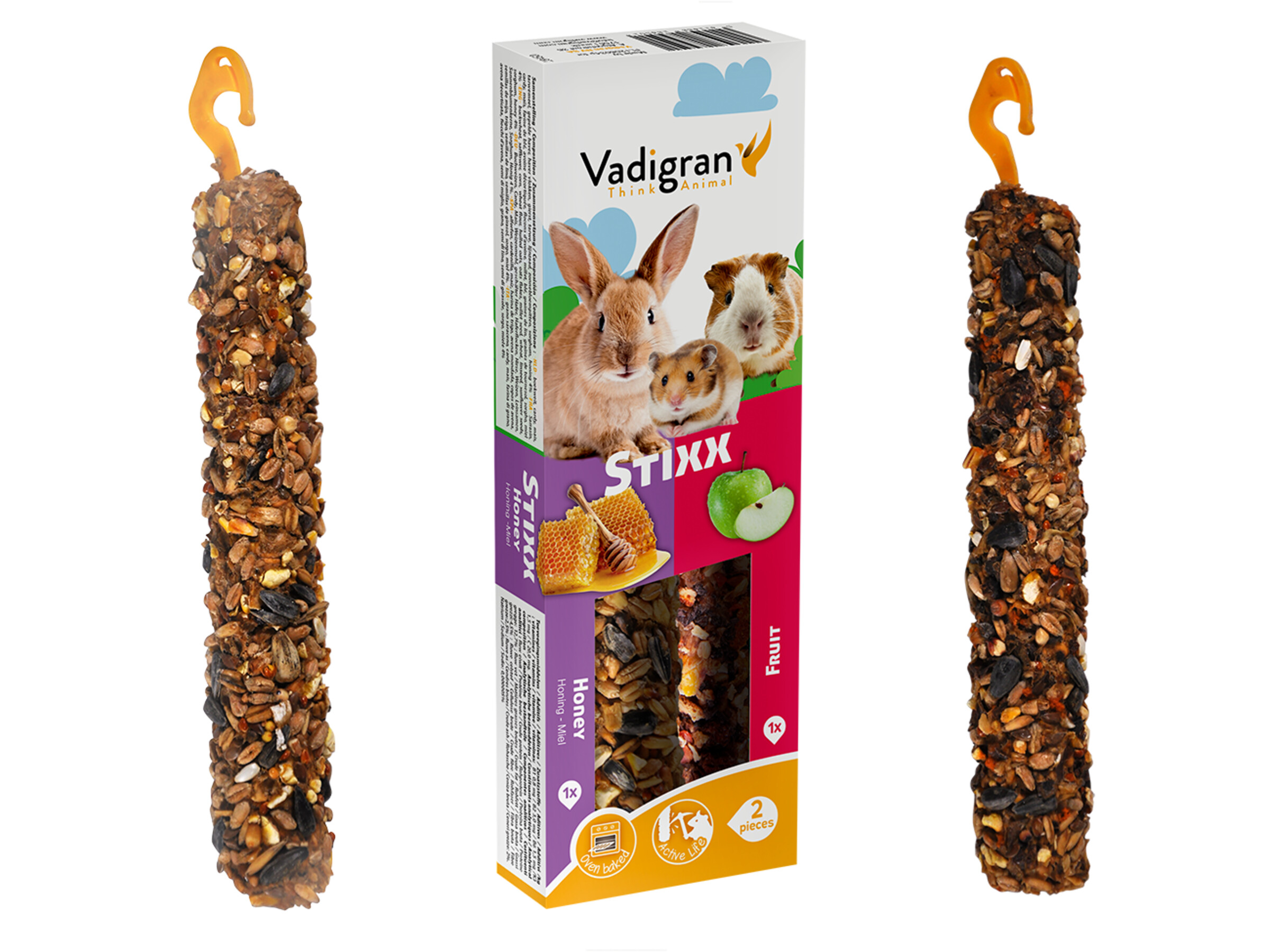 Stixx Konijn, Cavia, Hamster Honing&fruit(2 in 1) 2
