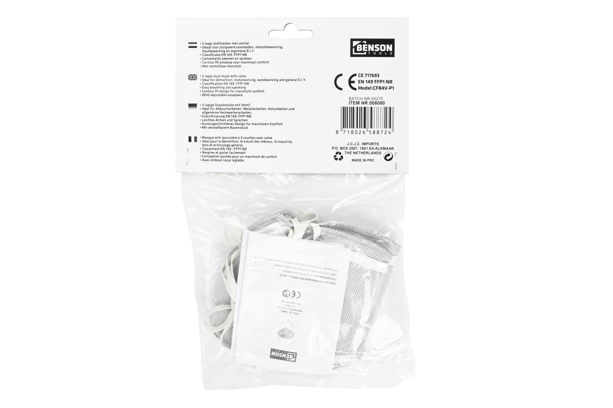 Stofmasker met Ventiel 2dlg Ce 6