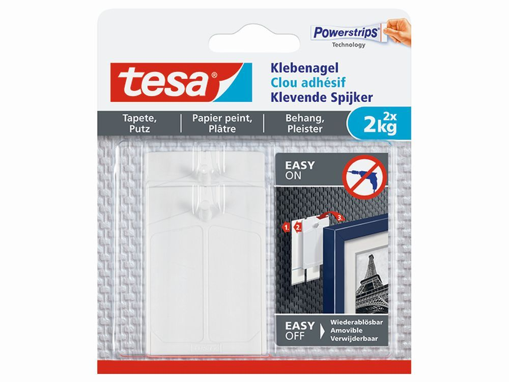 Tesa Klevende Haak 2st 2 kg
