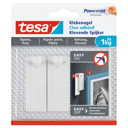 Tesa Klevende Spijker Gevoelige Opp. 2st 1 kg 2