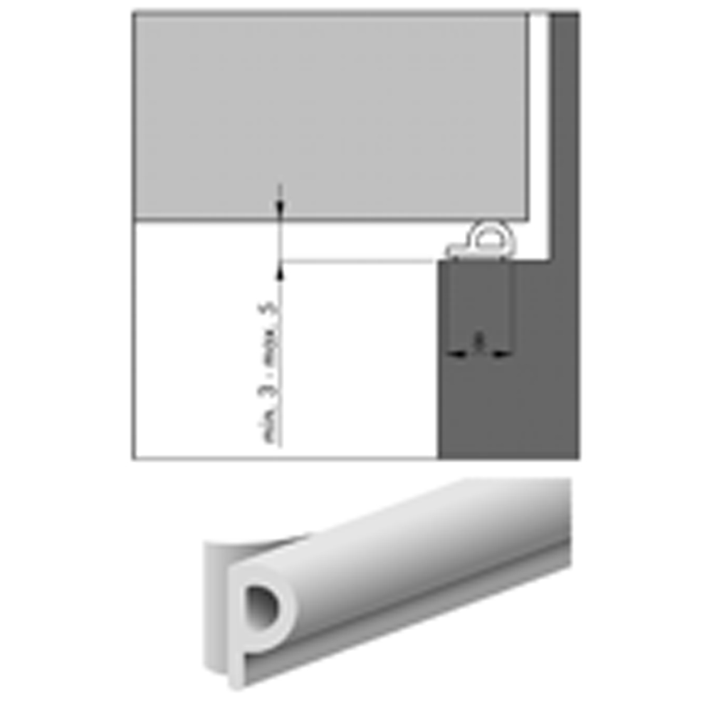 Tochtband,p, Zwart 600304062 8x5mm