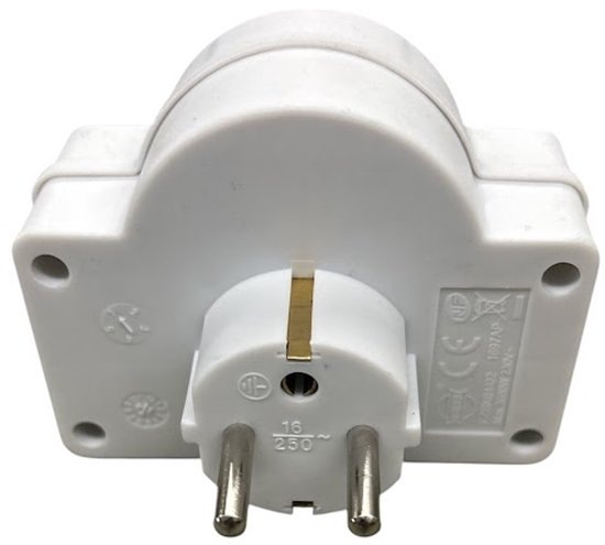 Tweewegstekker met Schakelaar 2x16a White 6