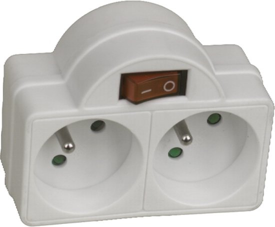 Tweewegstekker met Schakelaar 2x16a White