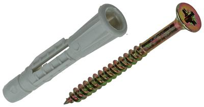 Universeelplug+schroef Polyethyl. 12 St 6 mm 4,0x45mm