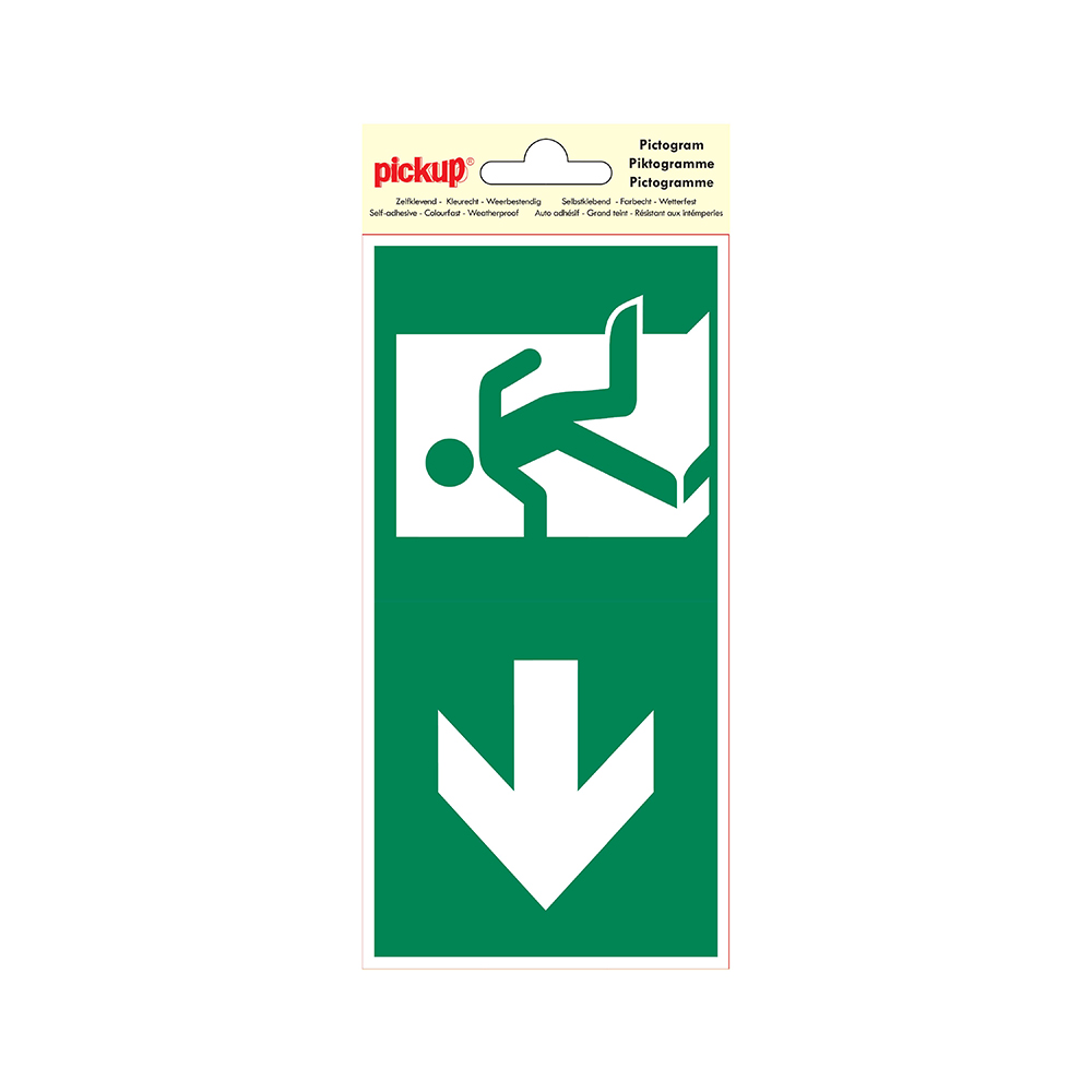 Picto.zelf. Nooduitgang Links 200x100mm