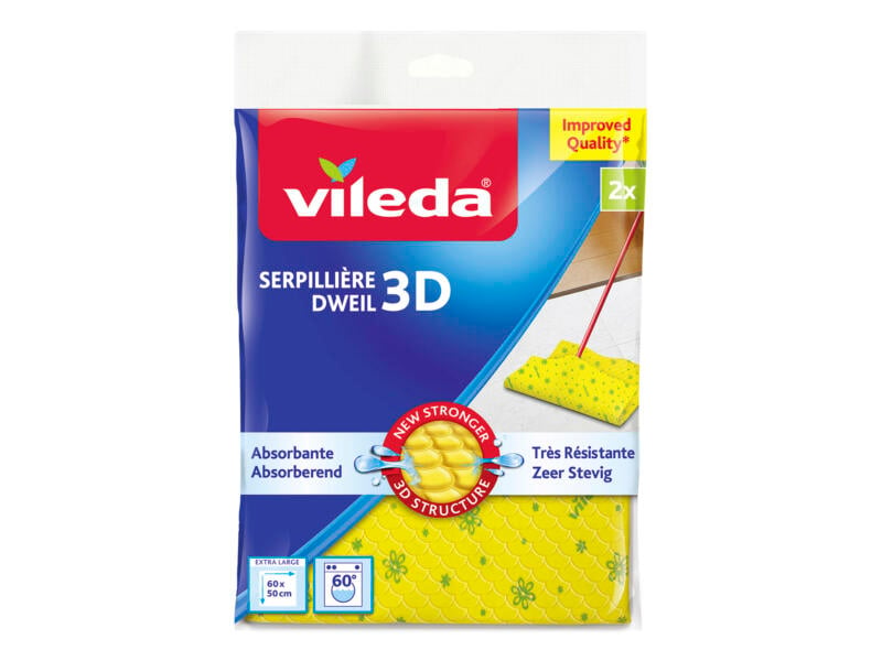 Vileda Gele Dweil 3d 2pk