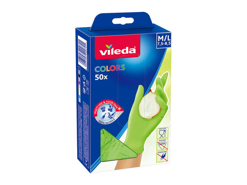 Vileda Handschoenen Colors 50pcs M/l
