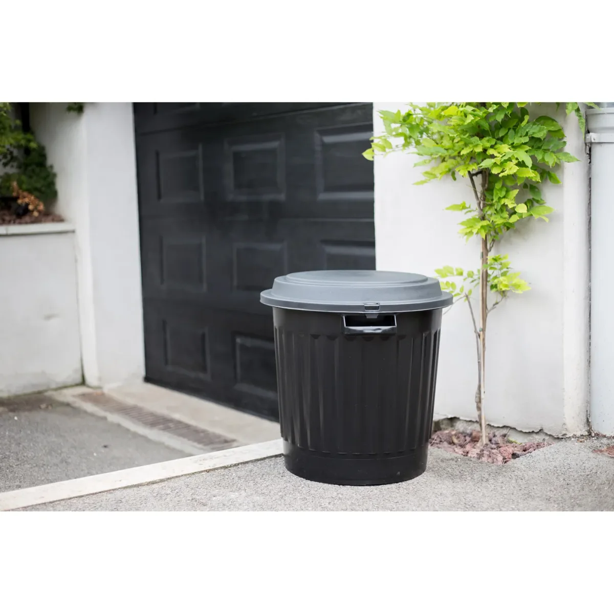Vuilbak 80 l met Deksel Zwart 3