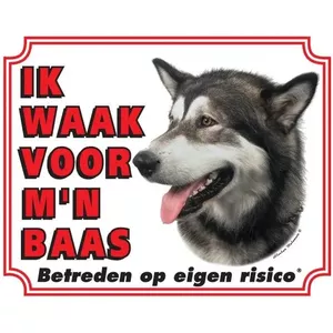 Waakbord Pvc Alaskan Malamute Wit Nl 2