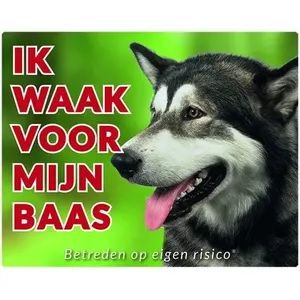Waakbord Pvc Alaskan Malamute Wit Nl 3