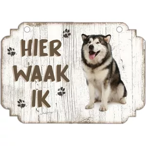 Waakbord Pvc Alaskan Malamute Wit Nl 4
