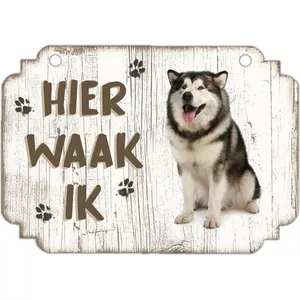 Waakbord Pvc Alaskan Malamute Wit Nl 5