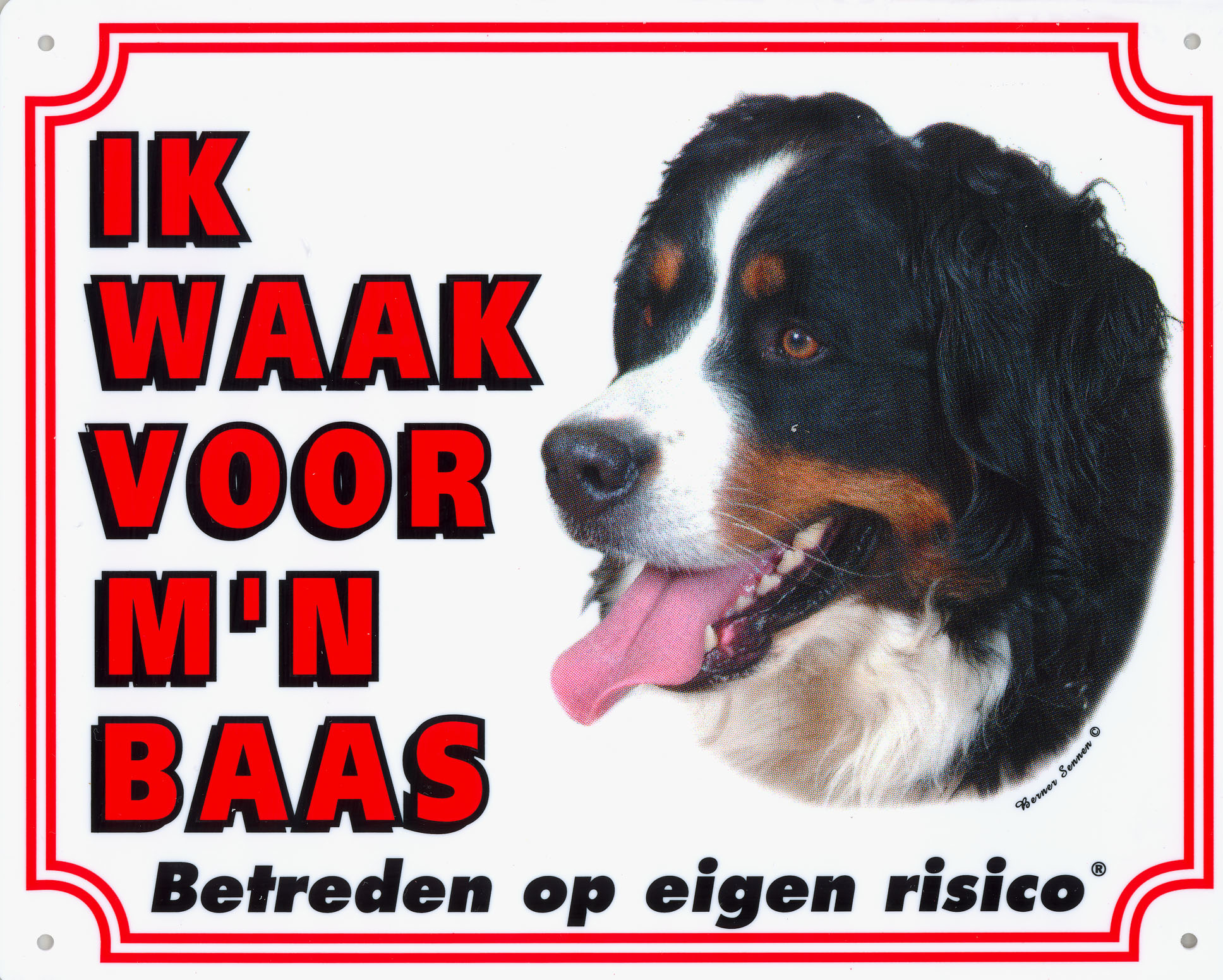 Waakbord Pvc Berner Sennen Wit Nl