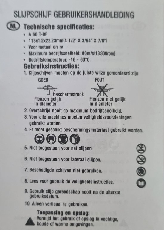 Werckmann 5 Slijpschijven 5st A60 1115 mm 4