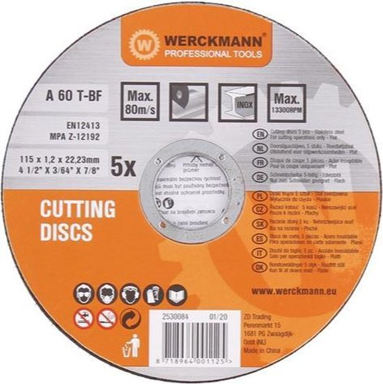 Werckmann 5 Slijpschijven 5st A60 1115 mm