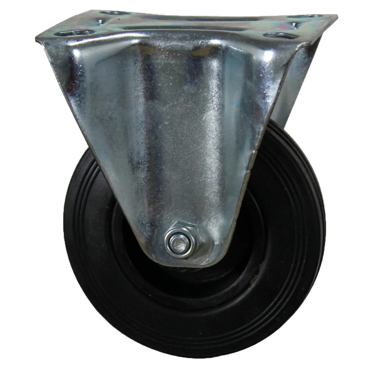 Wielen,zwart Rubber,vaste Pl. 65 mm