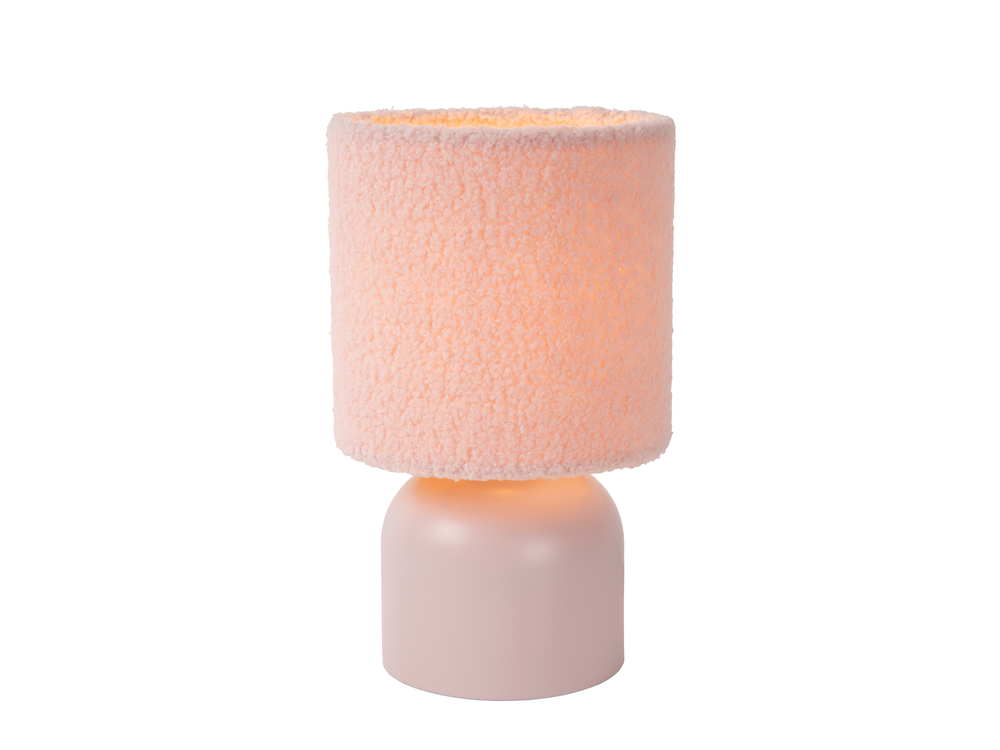 Woolly Tafellamp-Roze-Ø16-1xe14-40w-Katoen