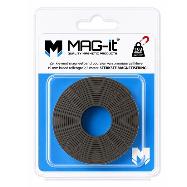Zelfklevende Magneet Band 19 mm X 2.5 m
